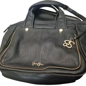 Jessica Simpsom Black Leather Handbag